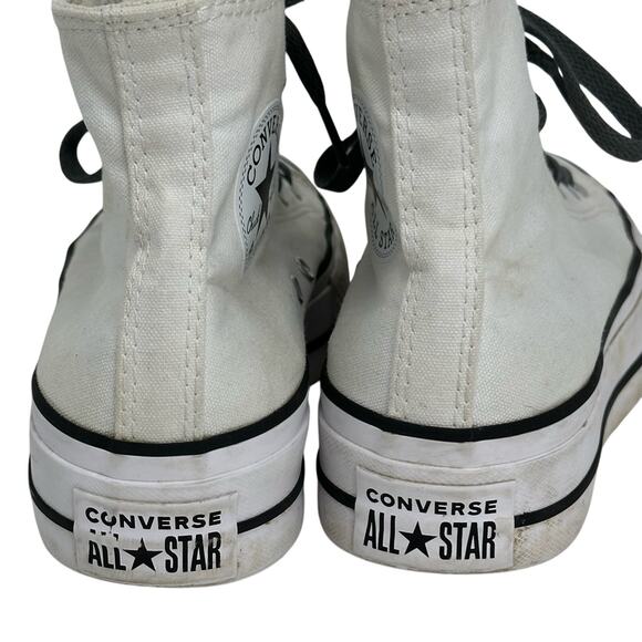 Converse Chuck Taylor High Top Platform Sneakers - DARK GRAY & CREAM - Picture 4 of 6